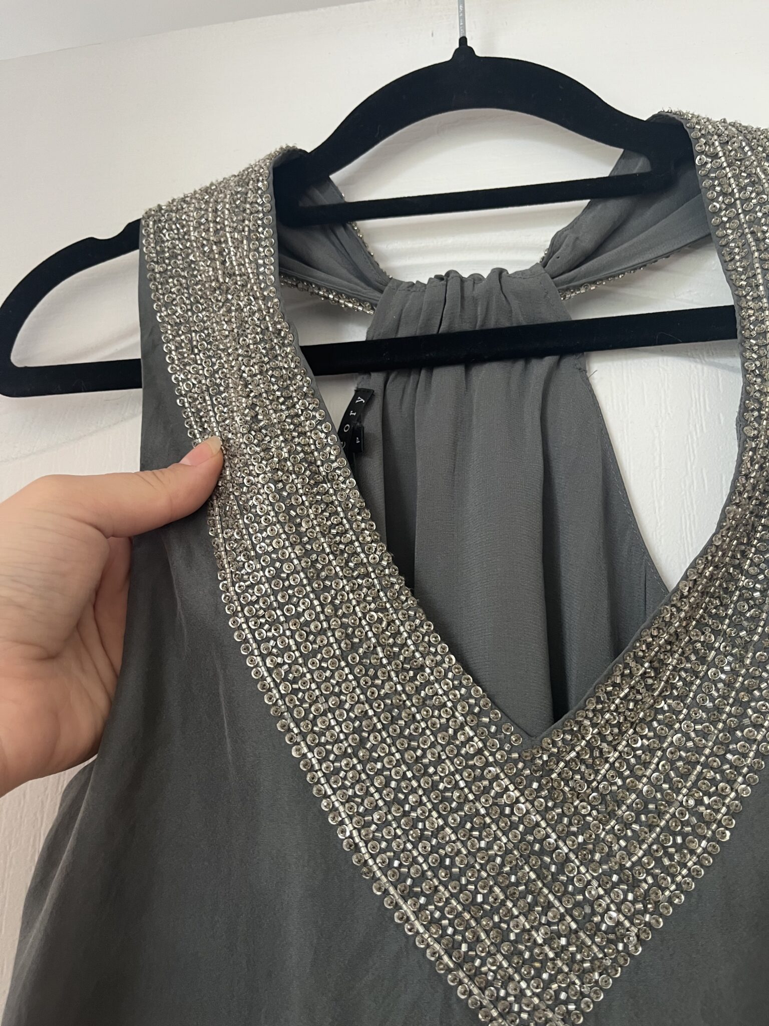 Image for 100% silk Theory grey top size P