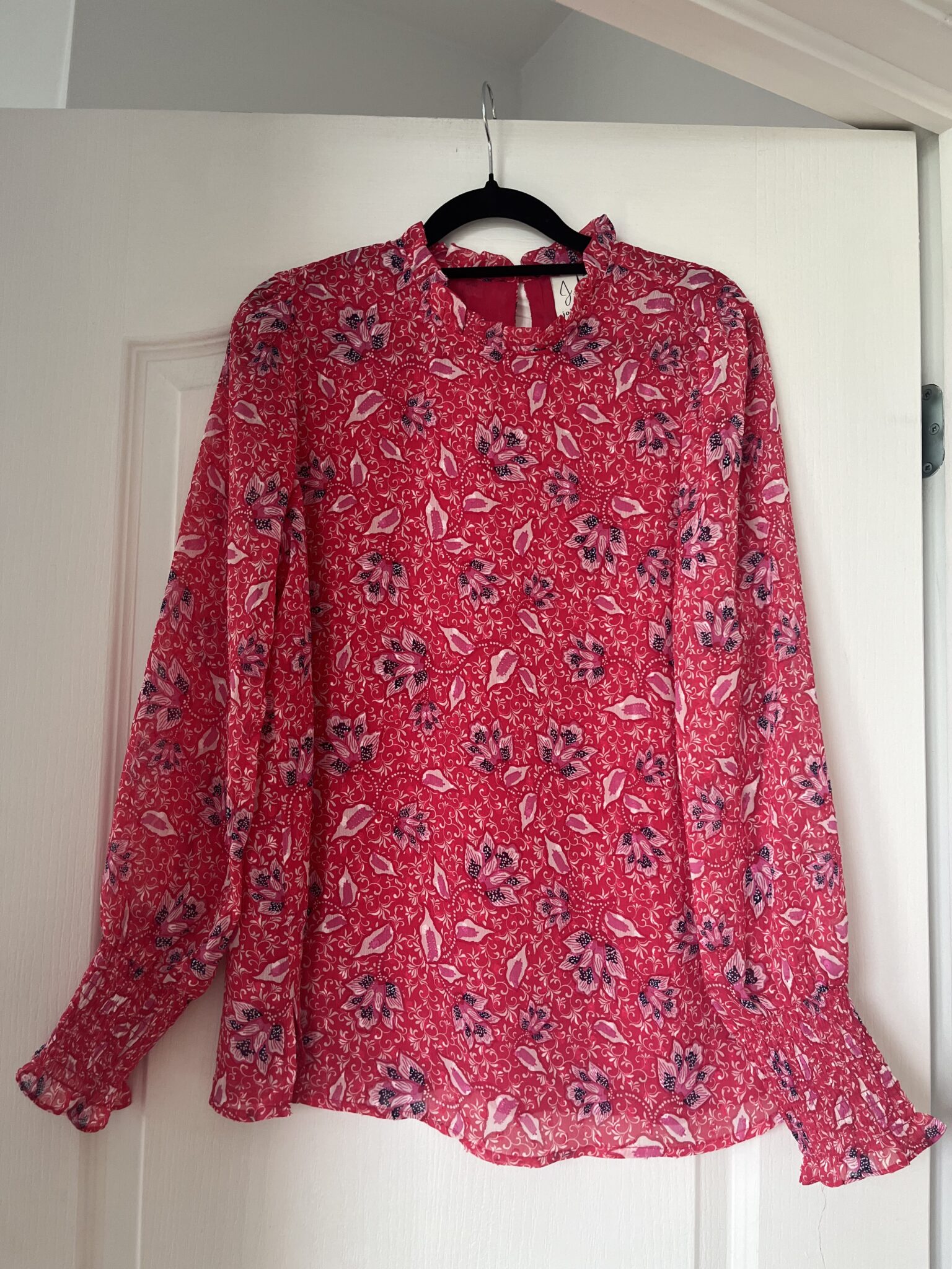 Featured image for Joie pink floral blouse size M