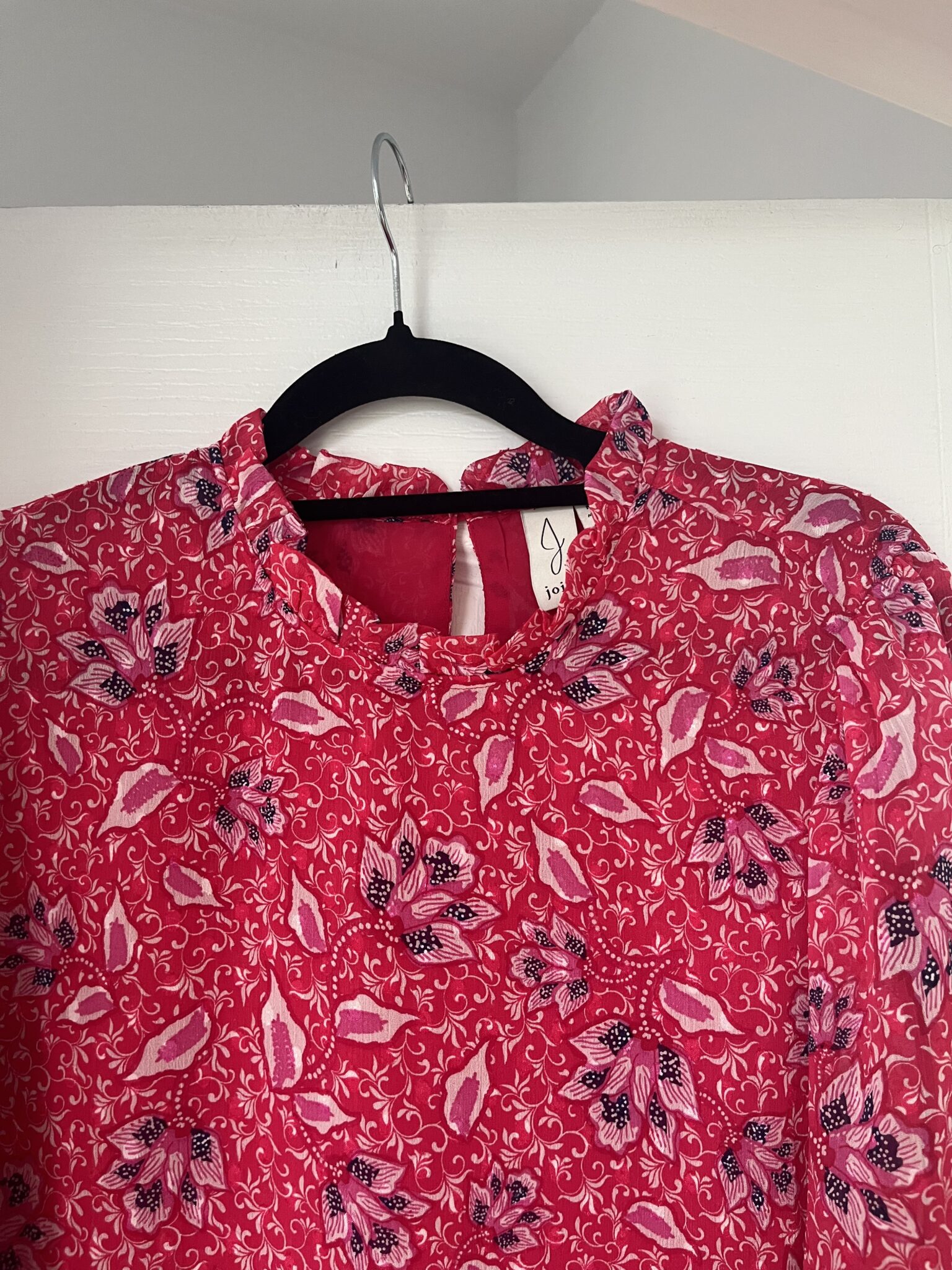 Image for Joie pink floral blouse size M