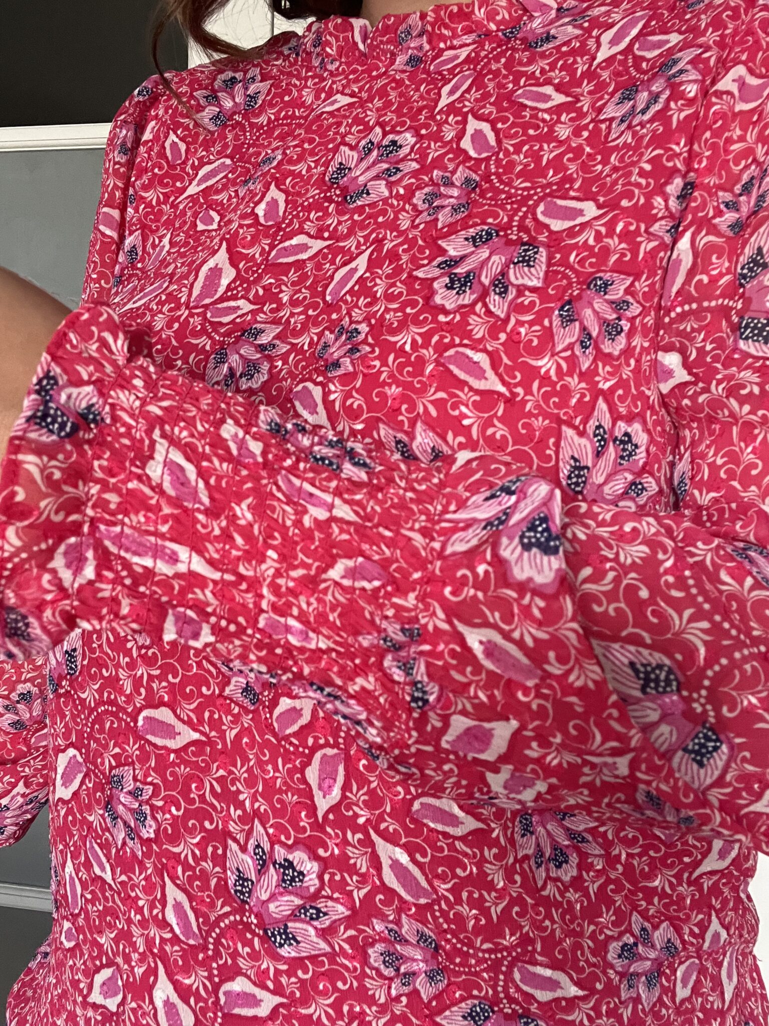 Image for Joie pink floral blouse size M