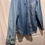 Thumbnail for Vintage Humeur Design shirt buttons blue Fête Nationale du Quebec Large XL Men