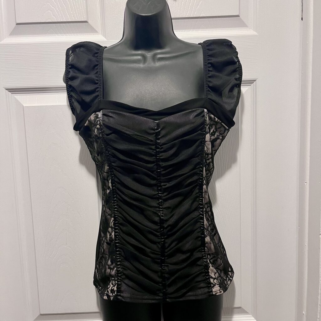 Featured image for Suzy Shier top lace black style bustier Women Medium sleeveless cami gothic