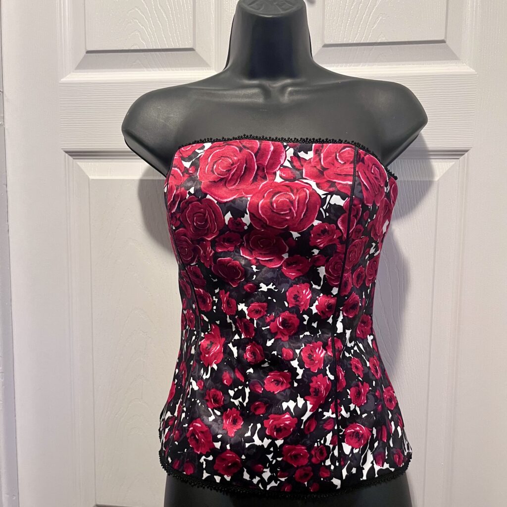 Featured image for White House Black Market Bustier Top Corset Floral Red black Women 4 Small