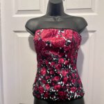 Featured thumbnail for White House Black Market Bustier Top Corset Floral Red black Women 4 Small