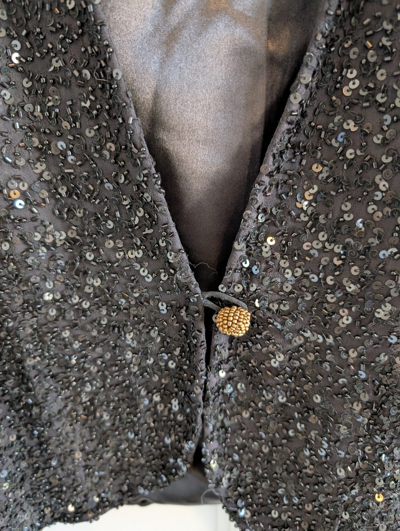 Image for Veston Vintage en soie Sz M