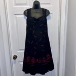 Featured thumbnail for Hell Bunny Dress 50' red black pinup rockabilly swing gothic Women Medium midi