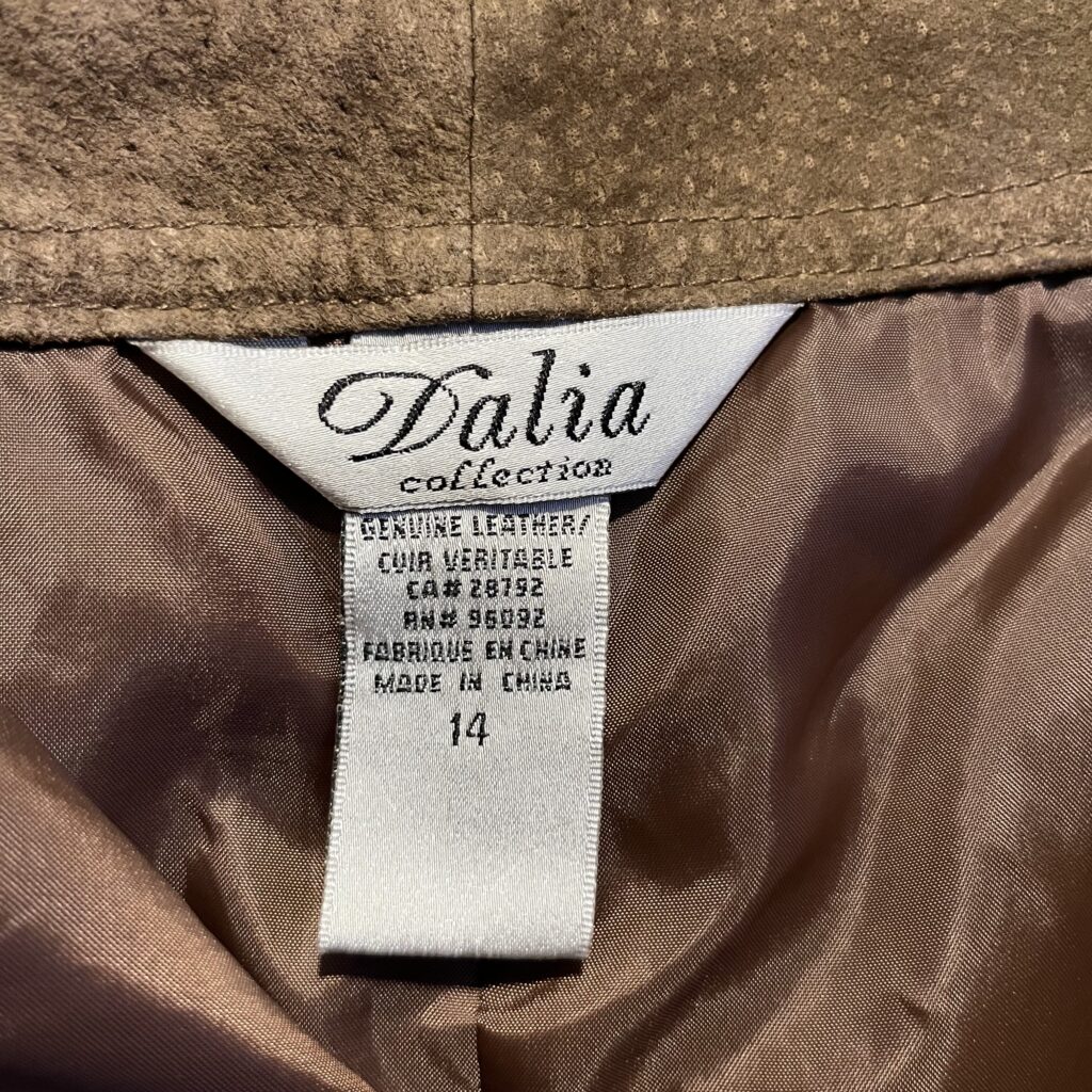 Image for Vintage Dalia Collection Skirt Genuine Leather Brown buttons Women 14 Large