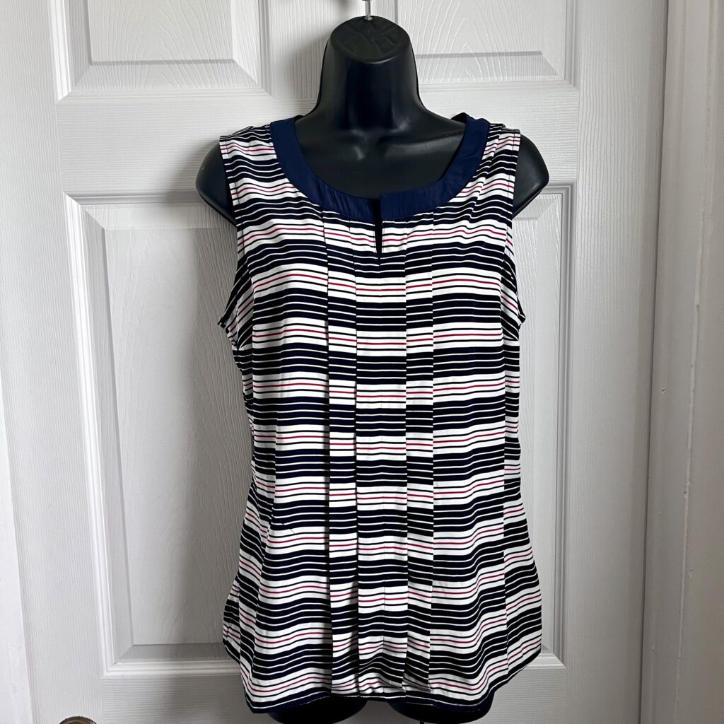 Featured image for NWOT Tommy Hilfiger Tank Top camisole striped Women Large white blue summer