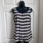 Featured thumbnail for NWOT Tommy Hilfiger Tank Top camisole striped Women Large white blue summer