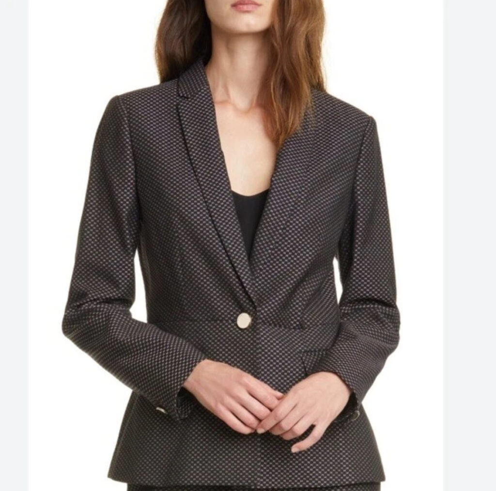 Featured image for Ted Baker London Blazer Jacket Black Jacquard NEOLAA Suit Women 1 / US 4 Small