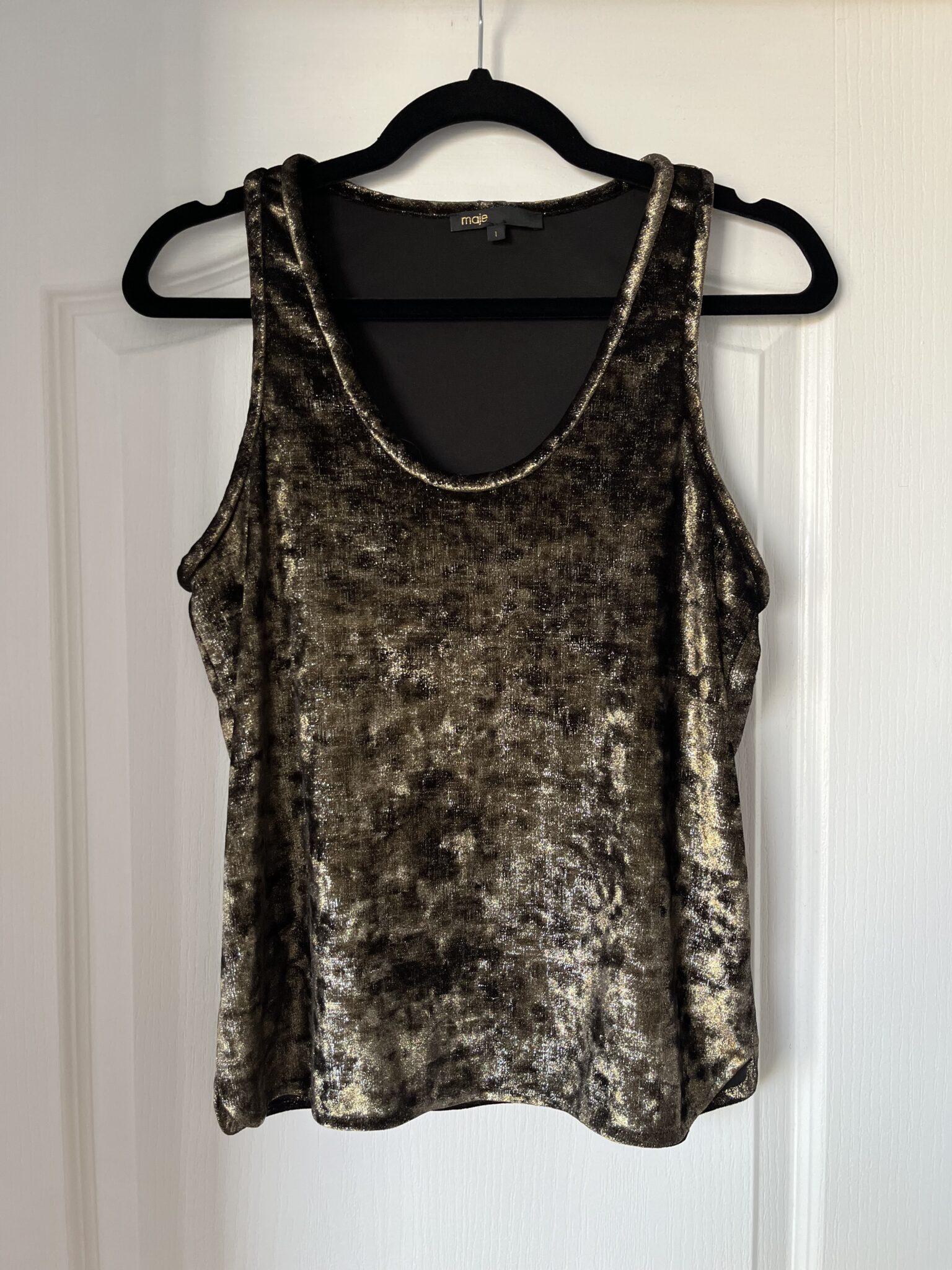 Featured image for Maje black and gold tank top size 1