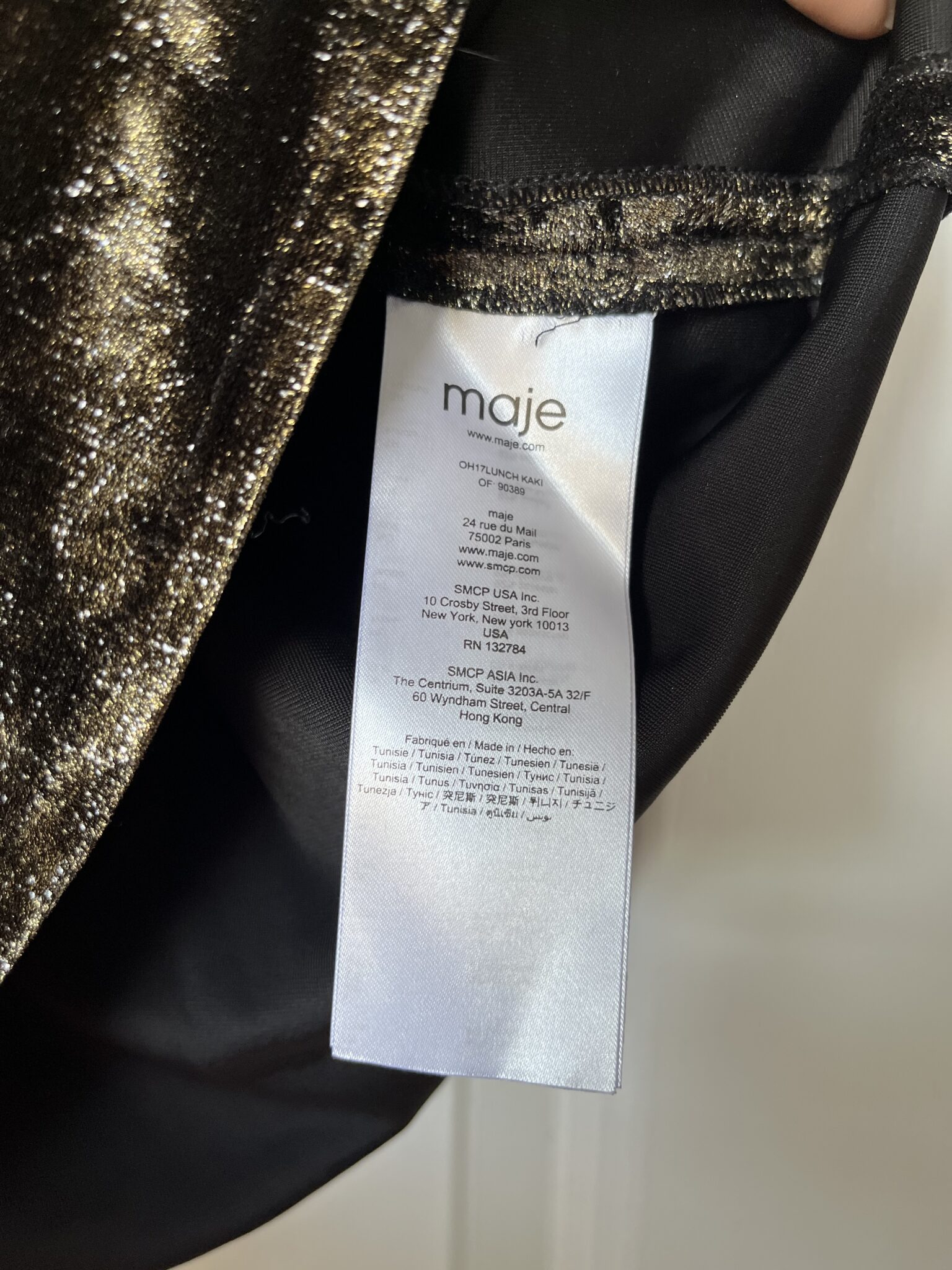 Image for Maje black and gold tank top size 1