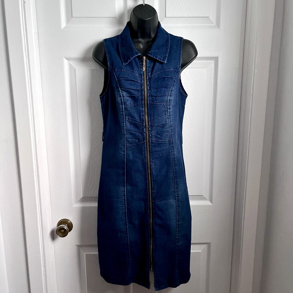 Featured image for Y2K 3R Streetwear Dress denim jeans Women Small midi sleeveless zipper summer