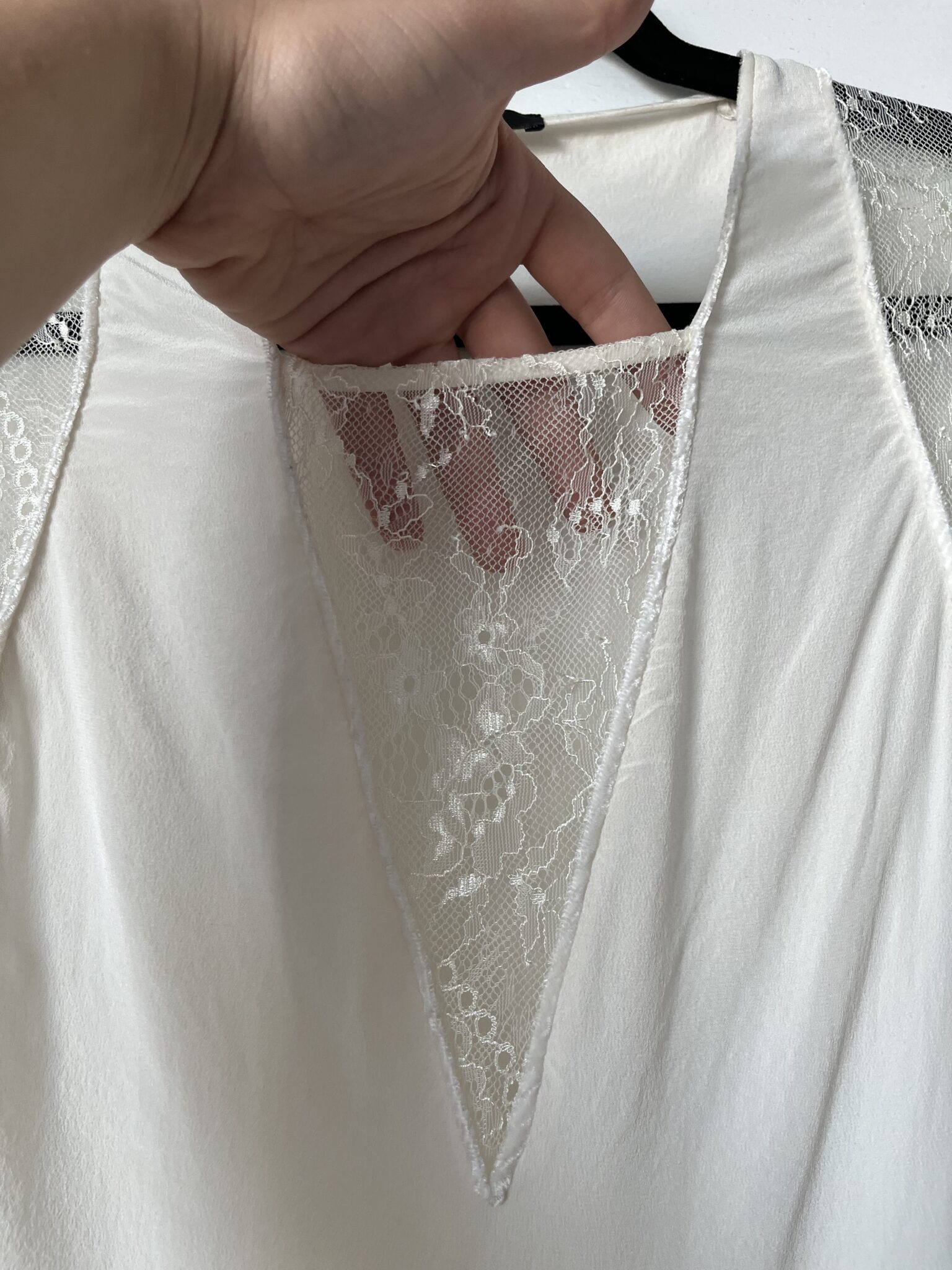Image for Maje silk blouse size 1 / S white with lace