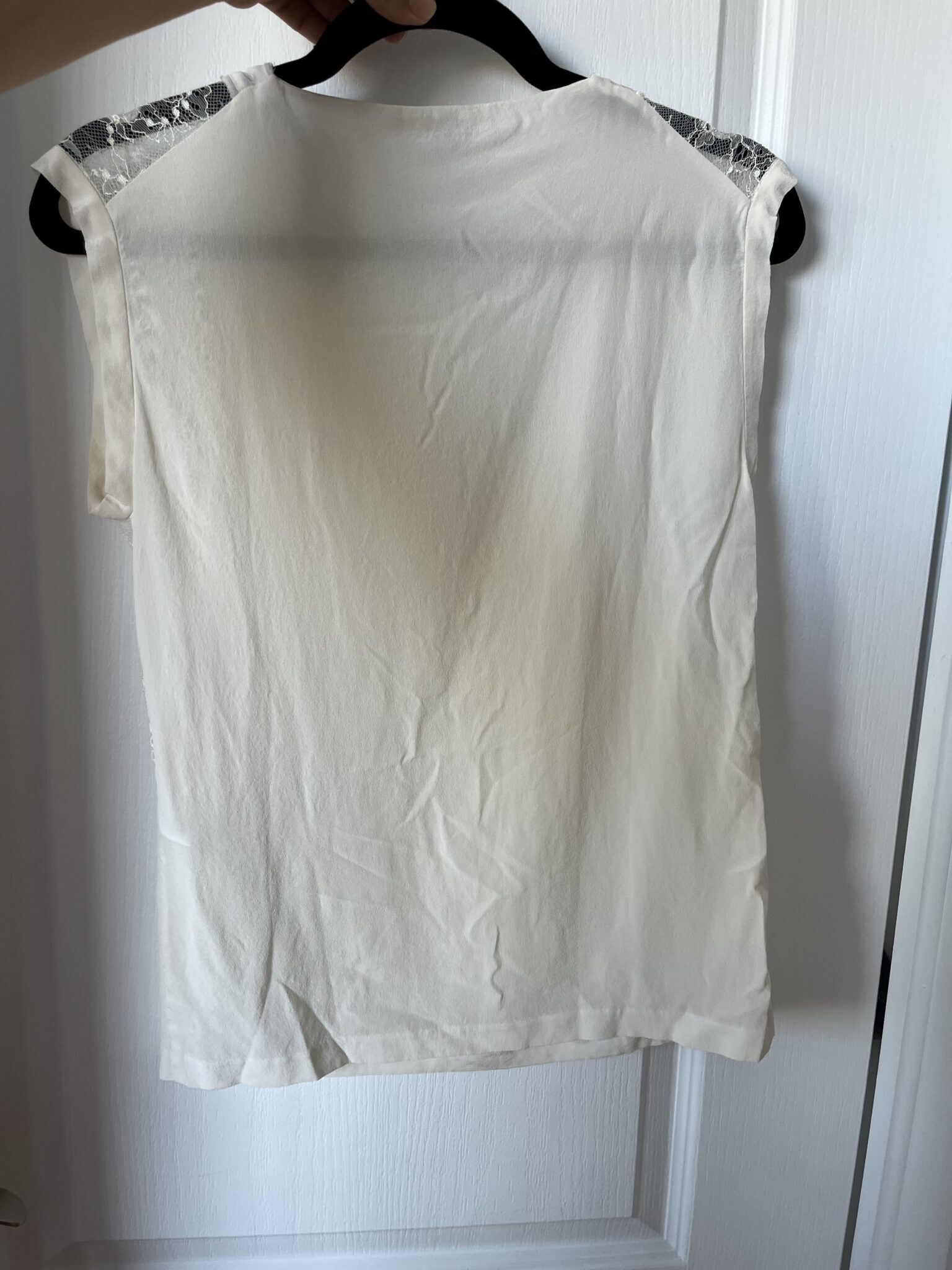 Image for Maje silk blouse size 1 / S white with lace