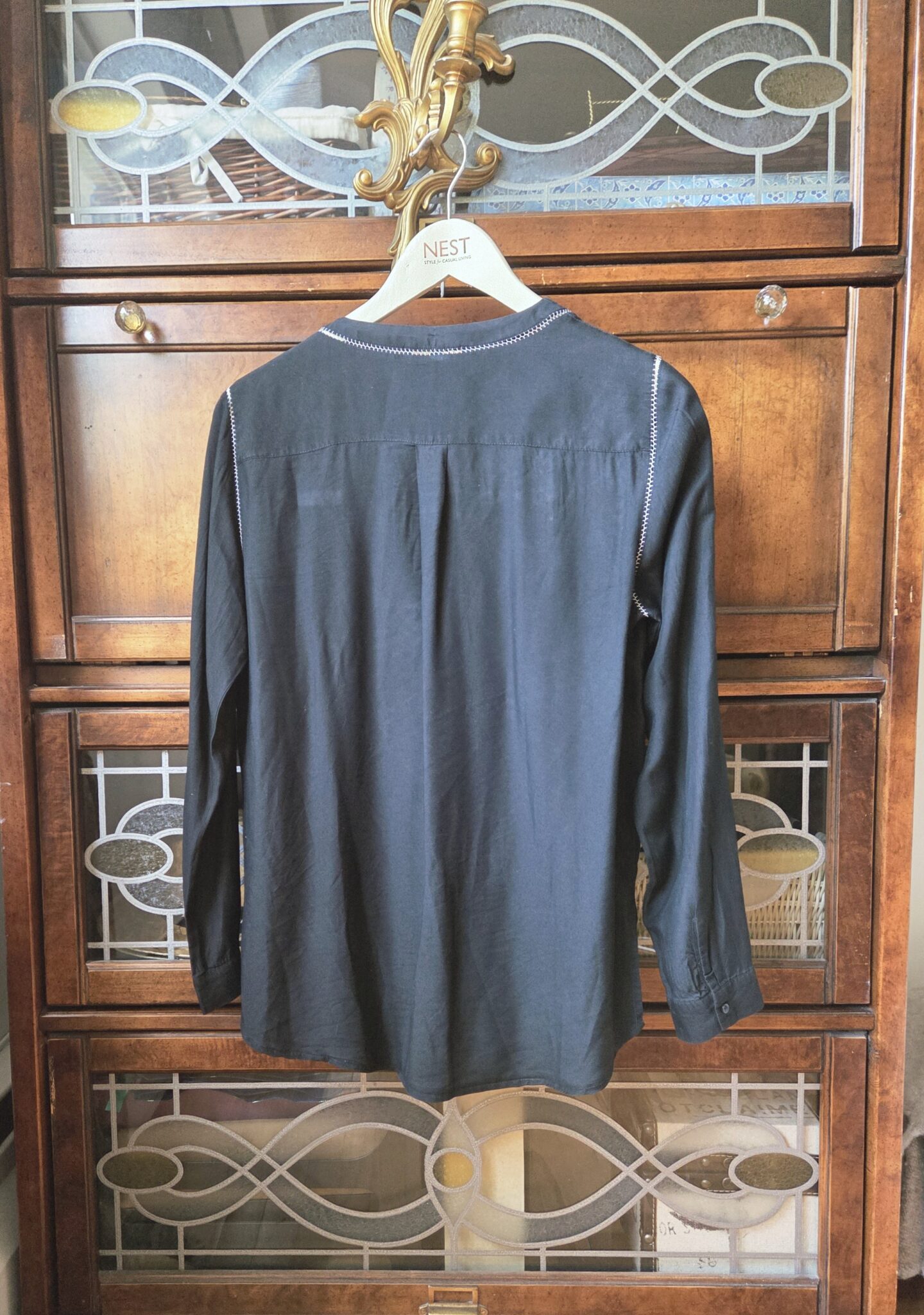Image for MAJE- Chemise élégante noire 100 % soie