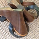 Thumbnail for CÉLINE PARIS-Authentic woven leather wedge sandals