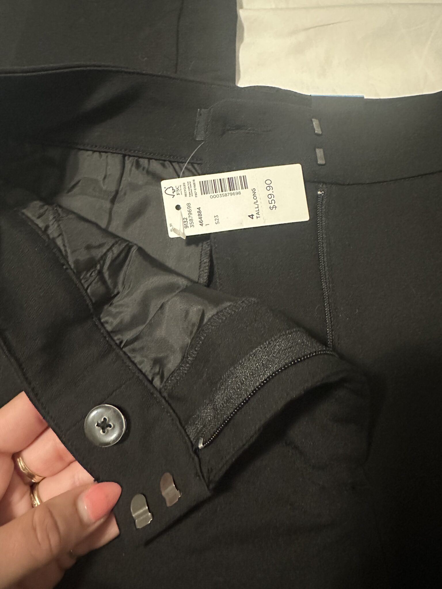 Image for Pantalon à taille haute et jambes étroites, noir, Reitmans