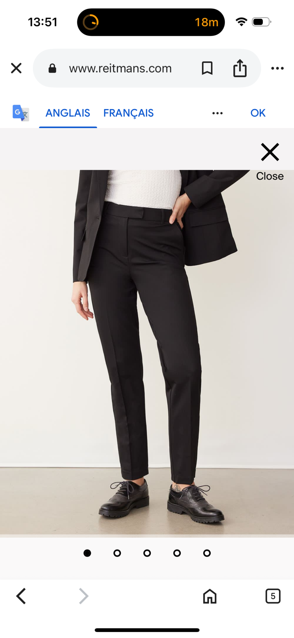 Image for Pantalon à taille haute et jambes étroites, noir, Reitmans