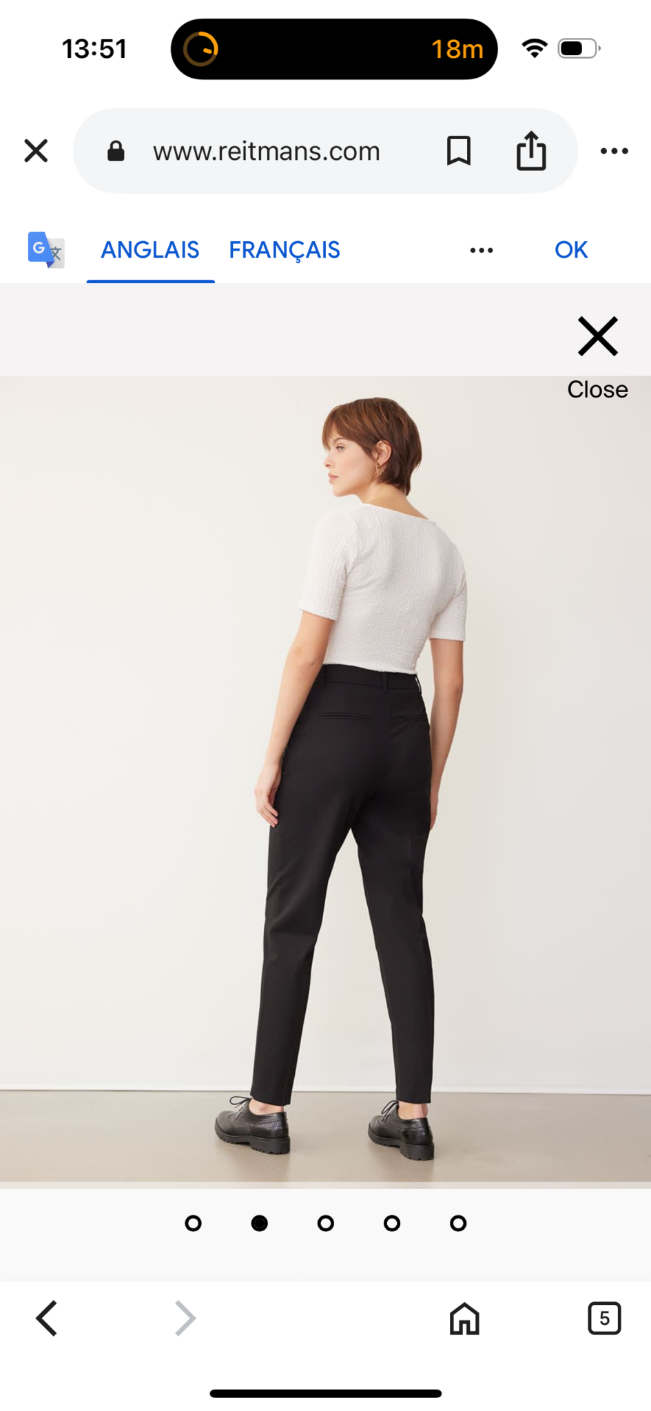 Image for Pantalon à taille haute et jambes étroites, noir, Reitmans