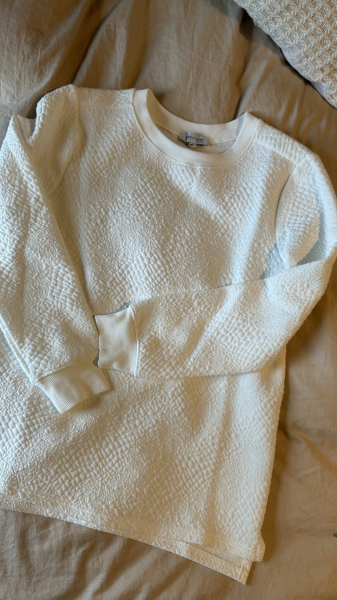 Image for Pull blanc texturé