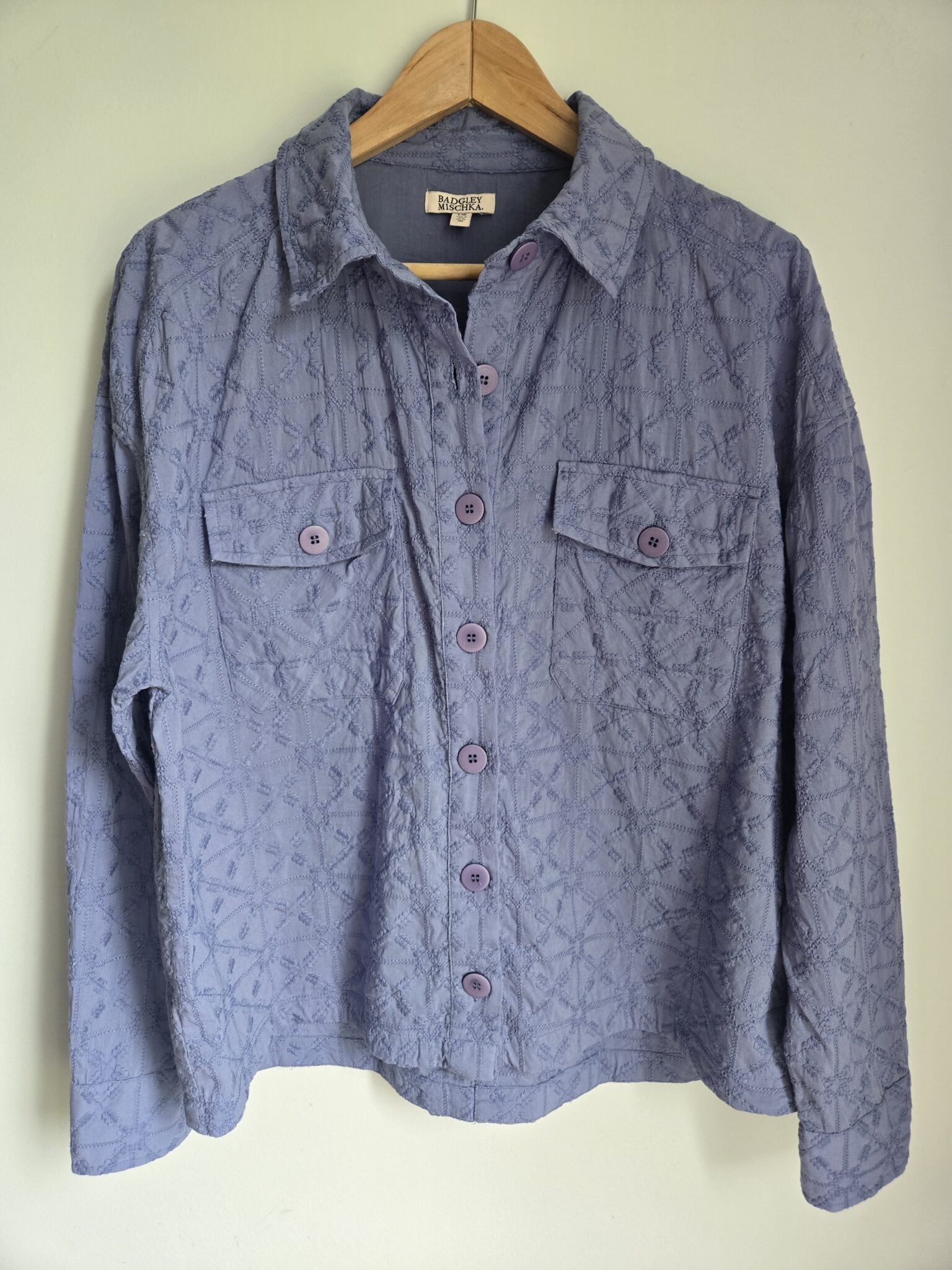 Featured image for Badgley Mishchka embroidered cotton shirt