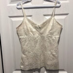 Featured thumbnail for Y2K Le chateau top lace floral off white Women Medium cami tank summer festival