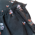 Thumbnail for ICONE - Large black short blouse short with lace plunging v-neck small flowers