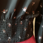 Thumbnail for ICONE - Large black short blouse short with lace plunging v-neck small flowers