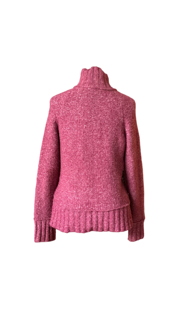 Image for LOLE – Pull en laine tricoté magenta avec col boutonné – Taille Medium