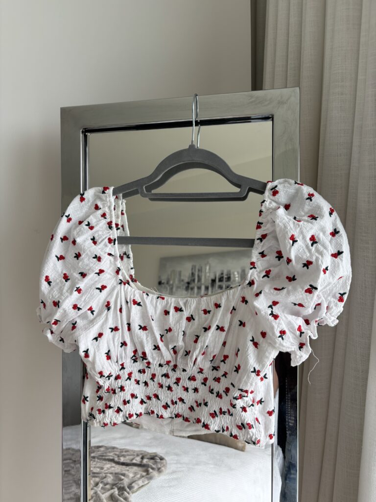 Image for Zara short-sleeved top with cherry motif