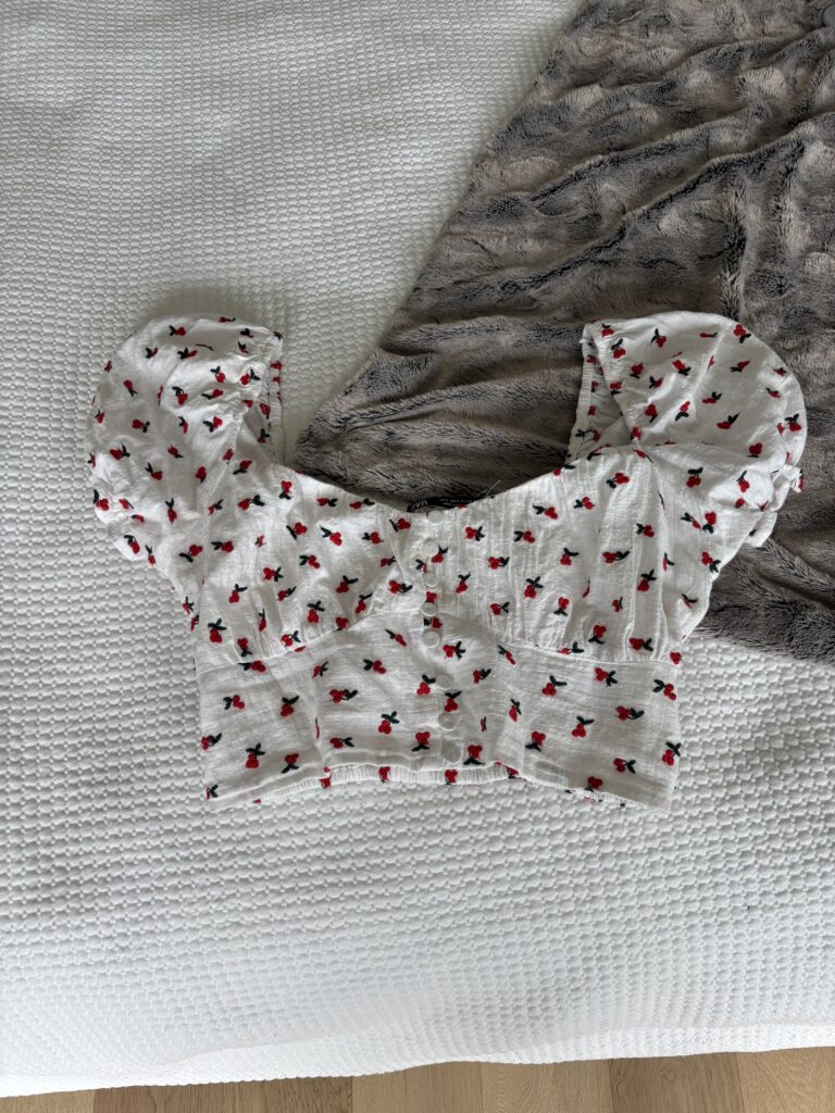 Image for Zara short-sleeved top with cherry motif