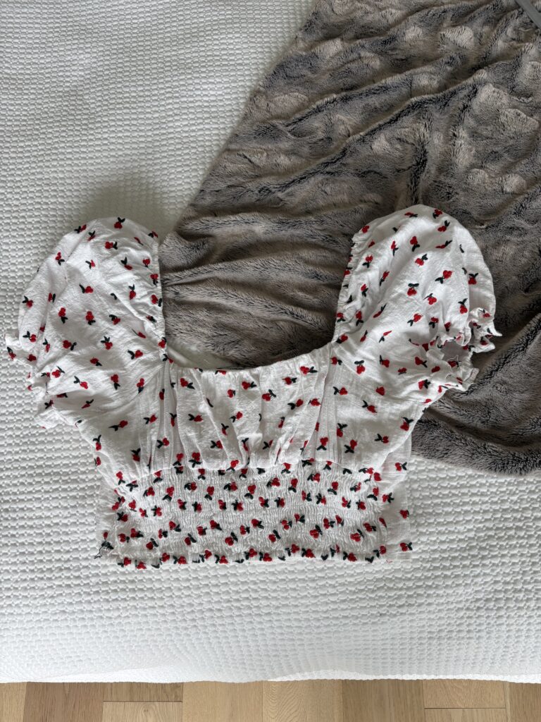 Image for Zara short-sleeved top with cherry motif