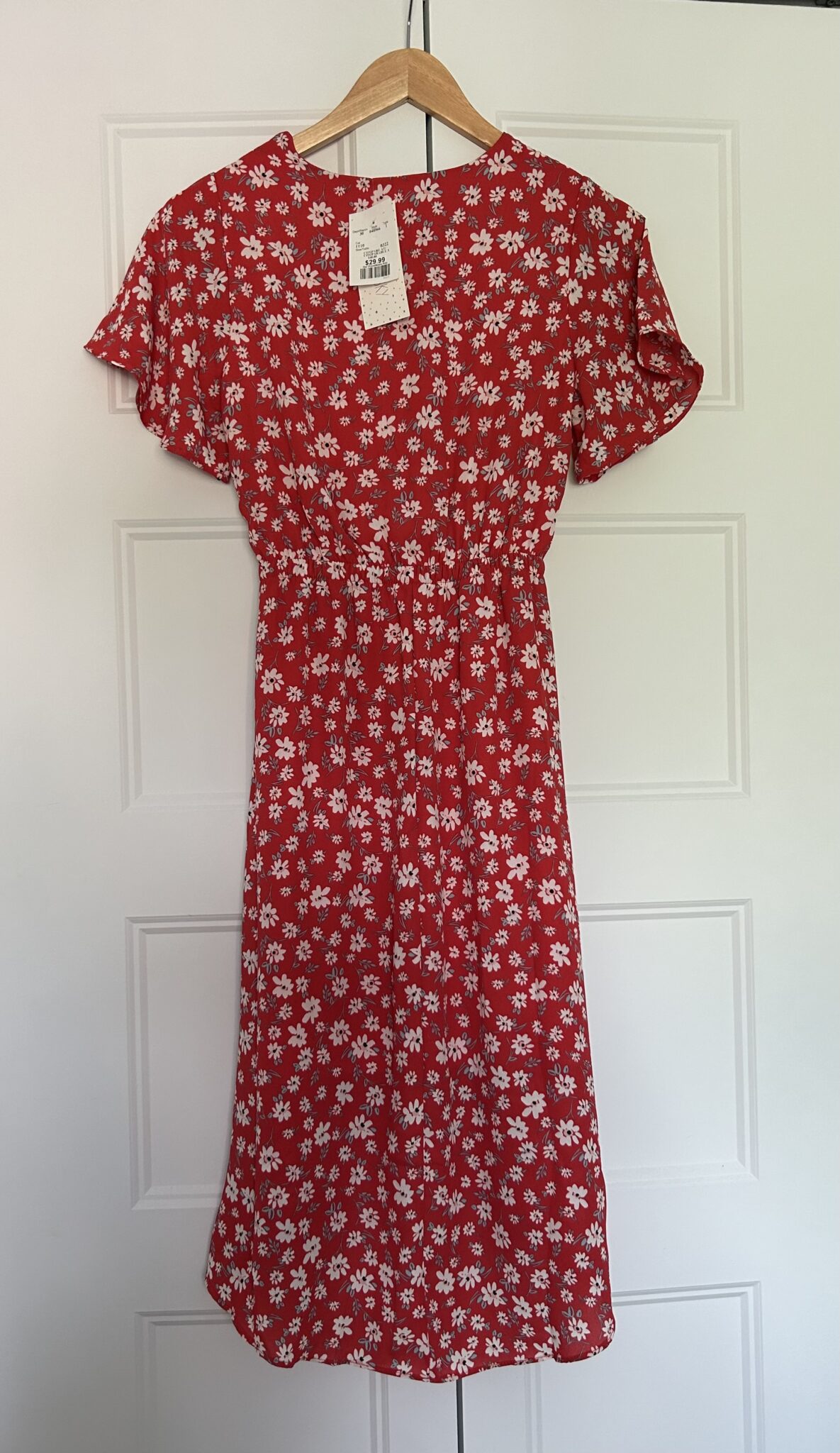 Image for Robe style cache-coeur mi-longue rouge