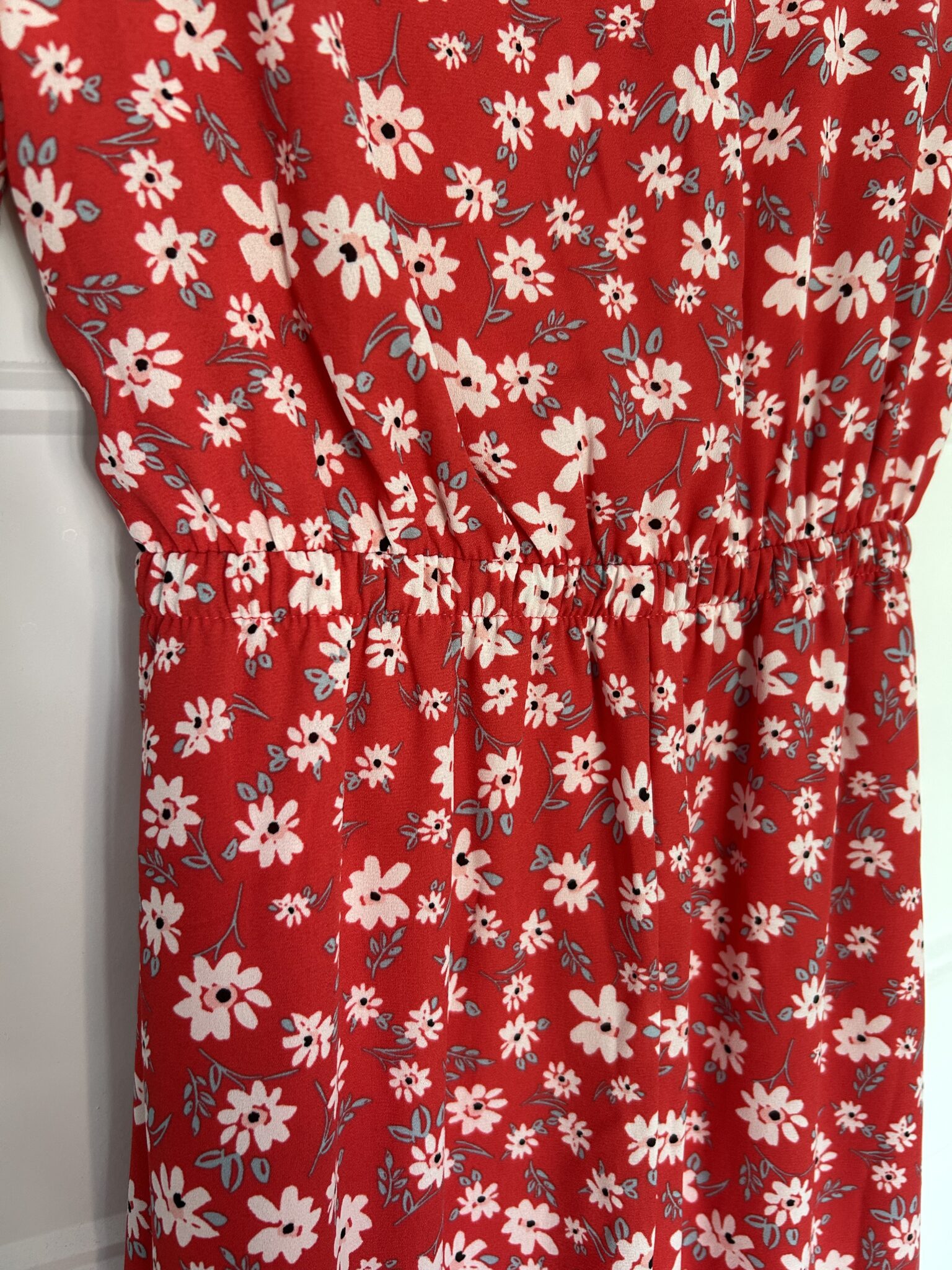 Image for Robe style cache-coeur mi-longue rouge
