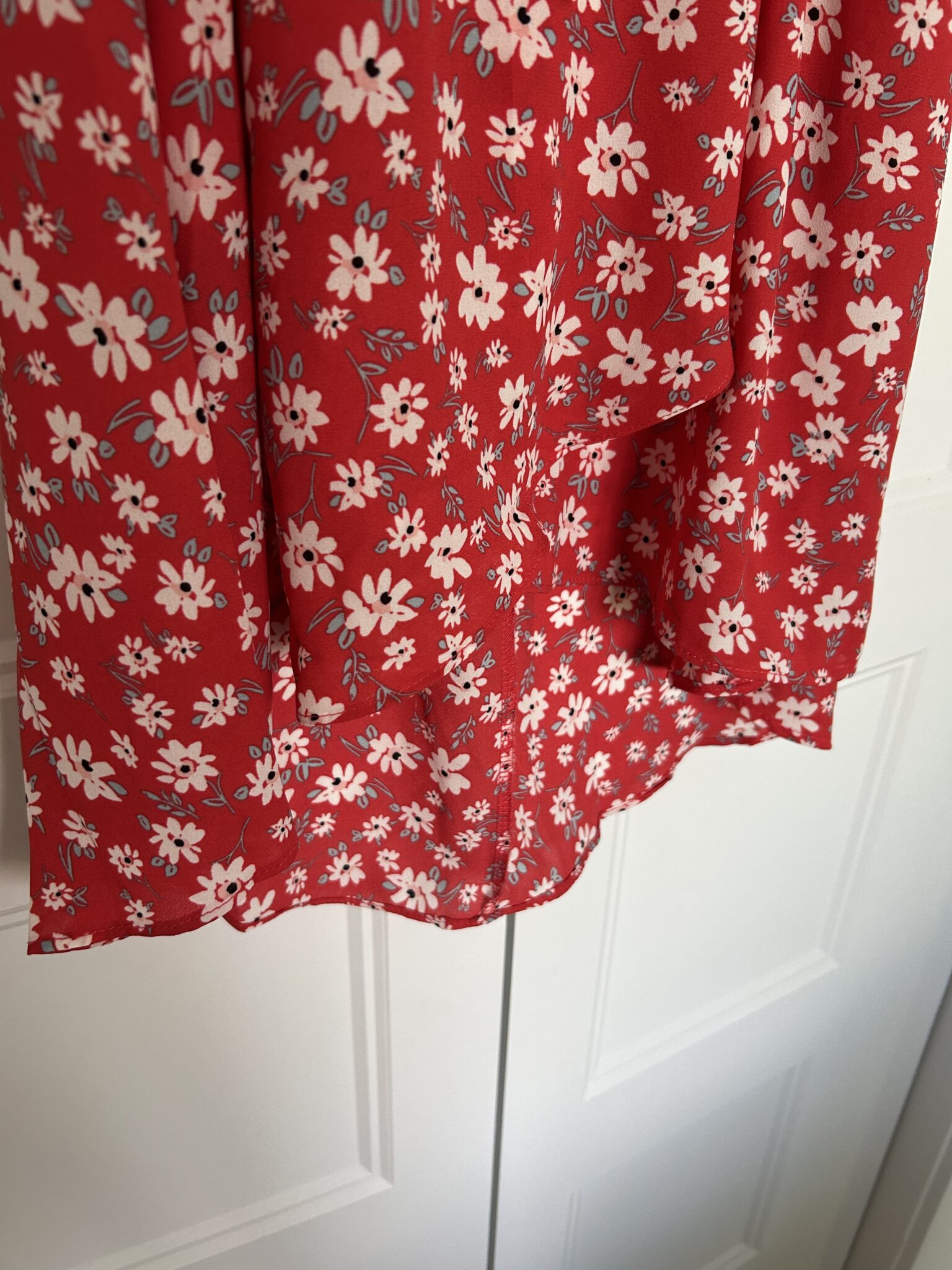 Image for Robe style cache-coeur mi-longue rouge