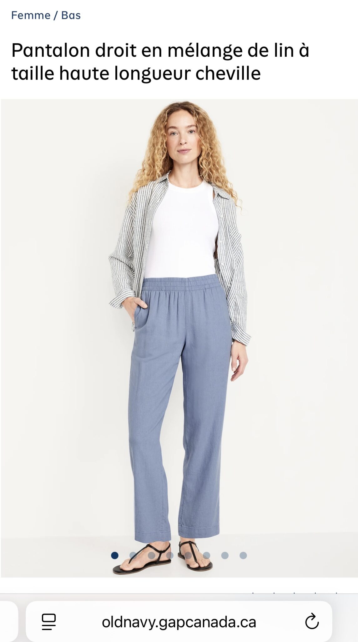 Image for Pantalon en lin blanc Old Navy