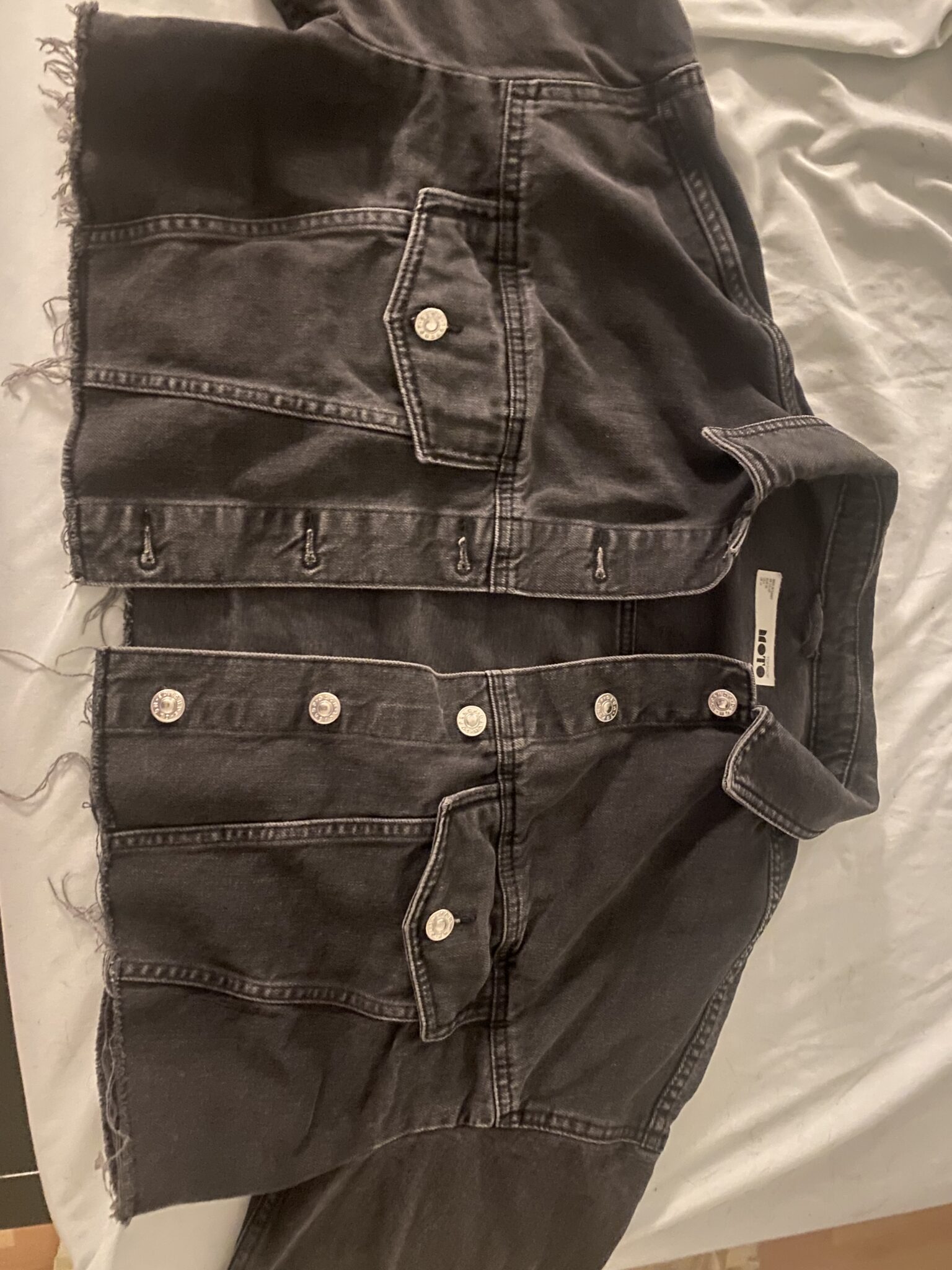 Featured image for Veste jeans CROP TOP  effet déchiré