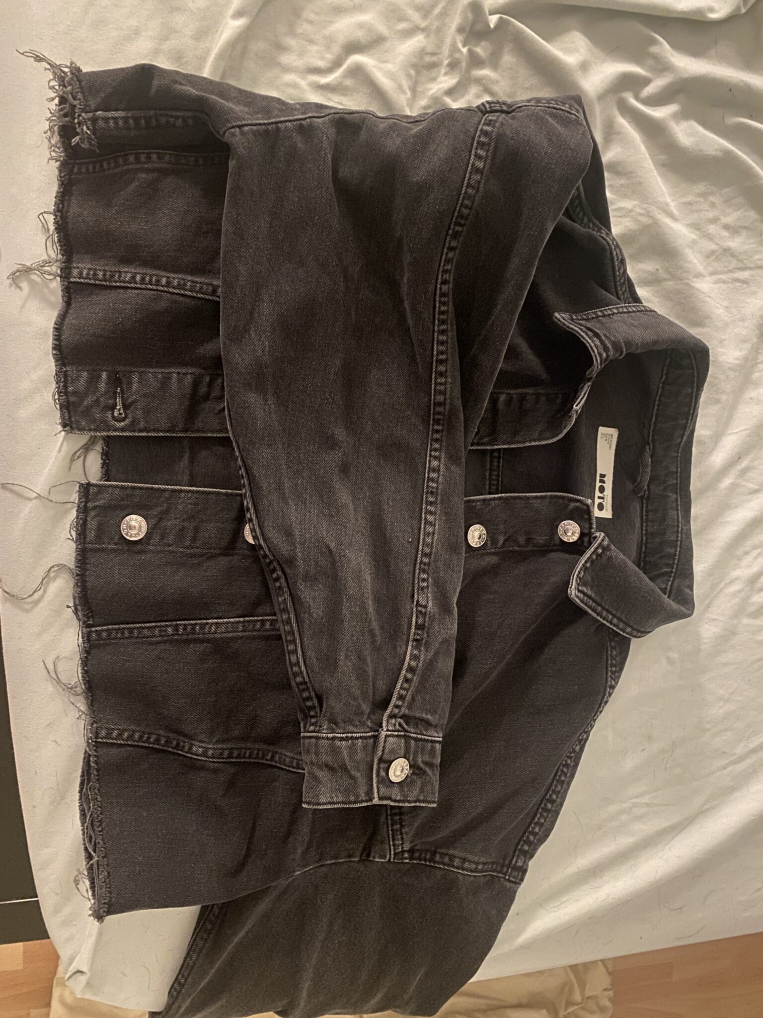 Image for Veste jeans CROP TOP  effet déchiré