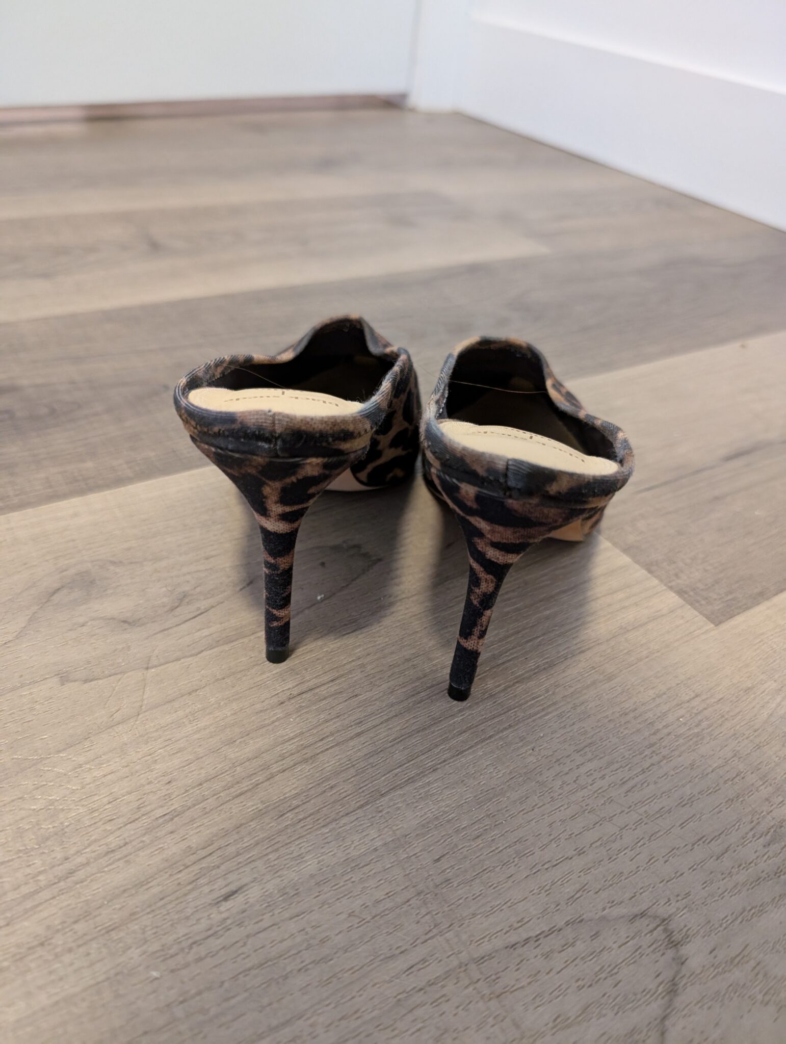 Image for Black Suede Studio/Iona Leopard Mules Sz 8.5