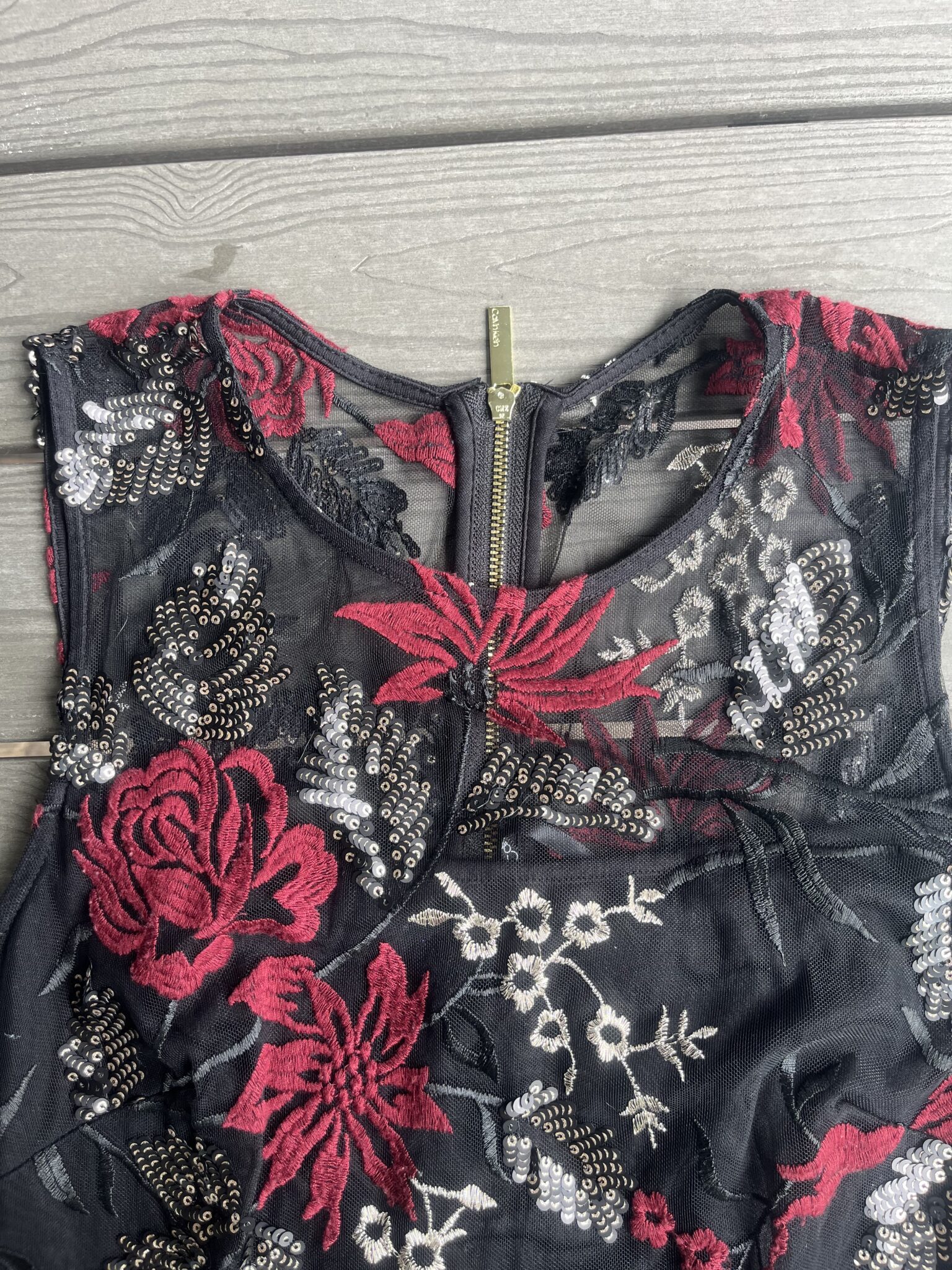 Image for Robe chic Calvin Klein noire avec fleurs