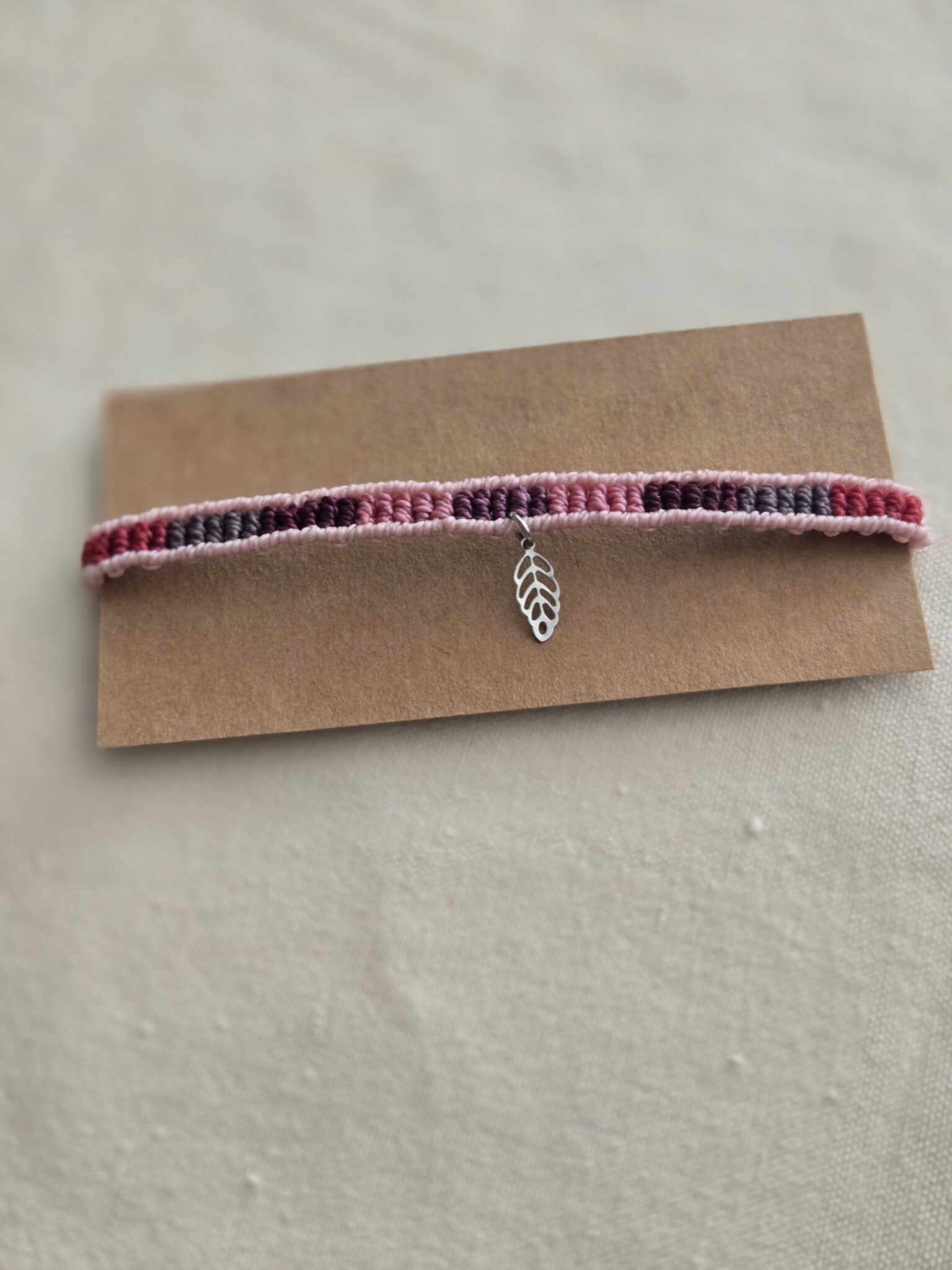 Featured image for SAGE BOHÈME adjustable multicoloured bracelet with charm - pink
