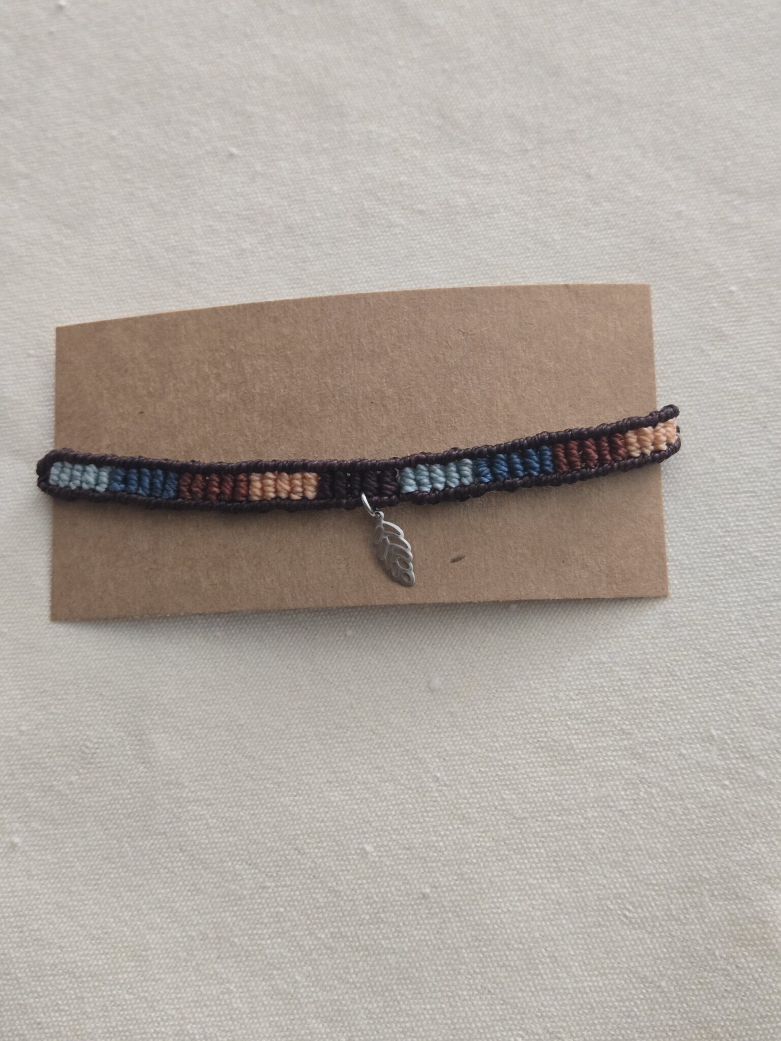 Featured image for SAGE BOHÈME adjustable multicoloured bracelet with charm - dark brown