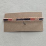 Featured thumbnail for SAGE BOHÈME adjustable multicoloured bracelet with charm - peach