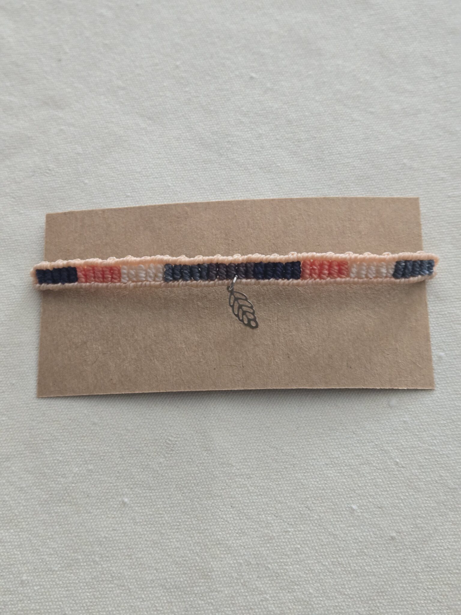 Featured image for SAGE BOHÈME adjustable multicoloured bracelet with charm - peach