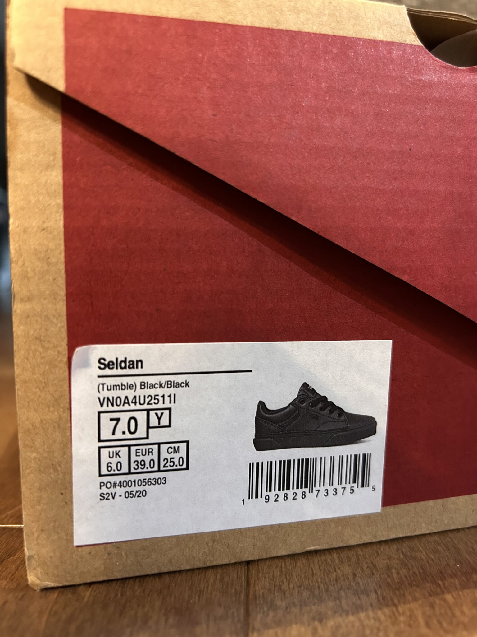 Image for Chaussures Vans noir en cuir synthétique pour garçons - modèle Seldan