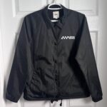 Featured thumbnail for VANS Thanks Coach Jacket Windbreaker Black Lightweight Small Men / Medium Women