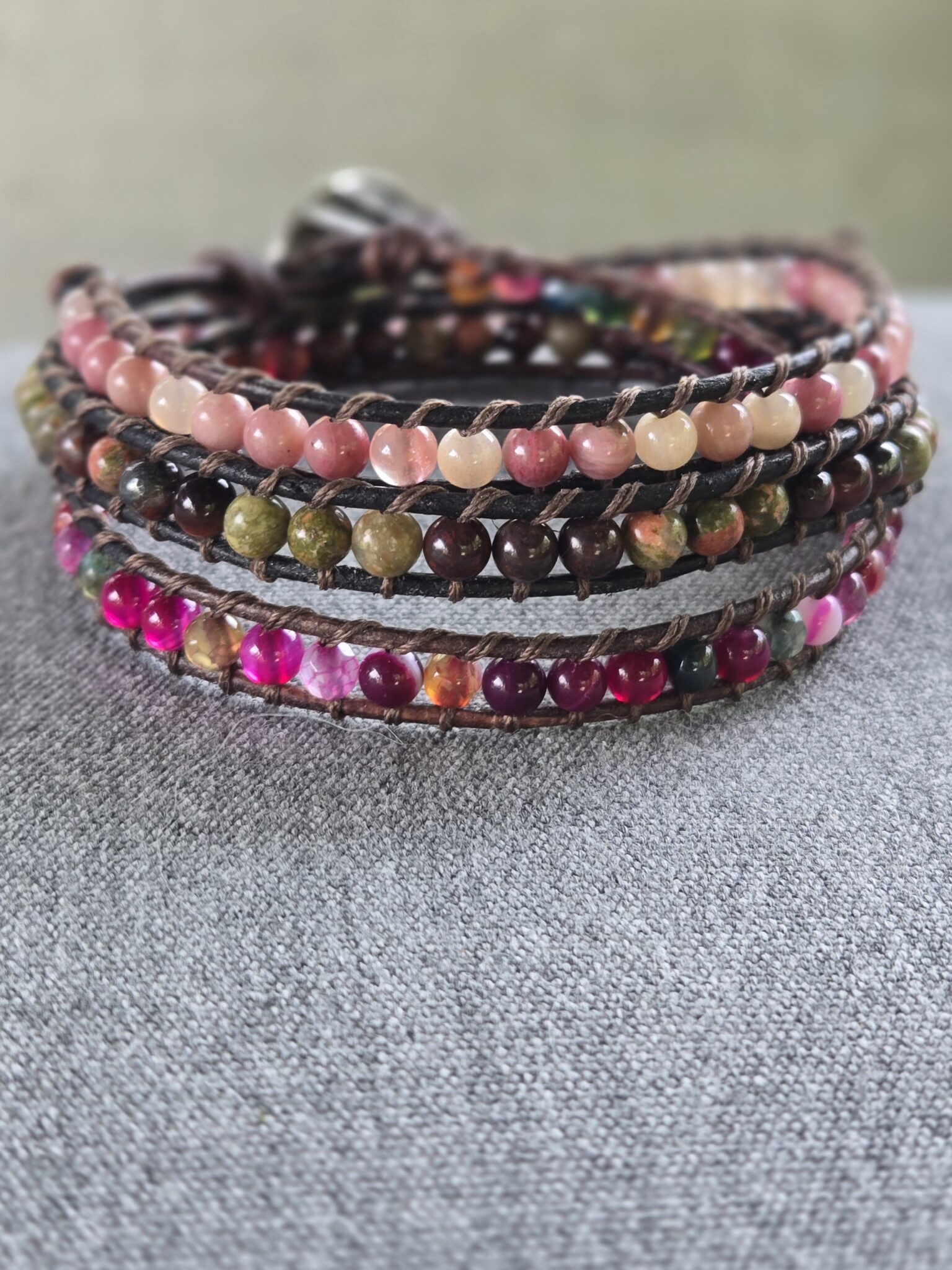 Featured image for SAGE BOHÈME multi-row wrap bracelet in gemstones