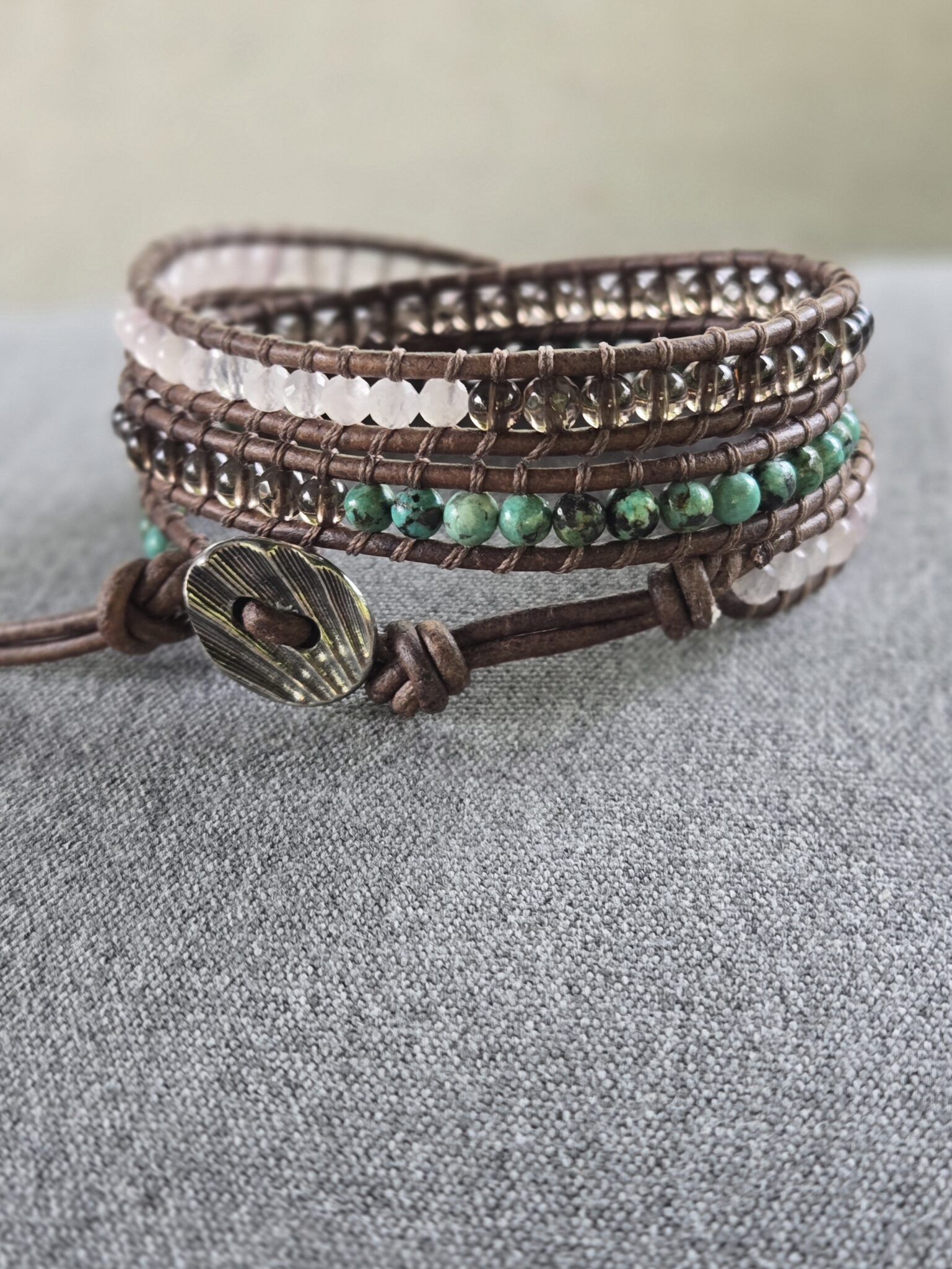 Featured image for SAGE BOHÈME multi-row wrap bracelet in gemstones