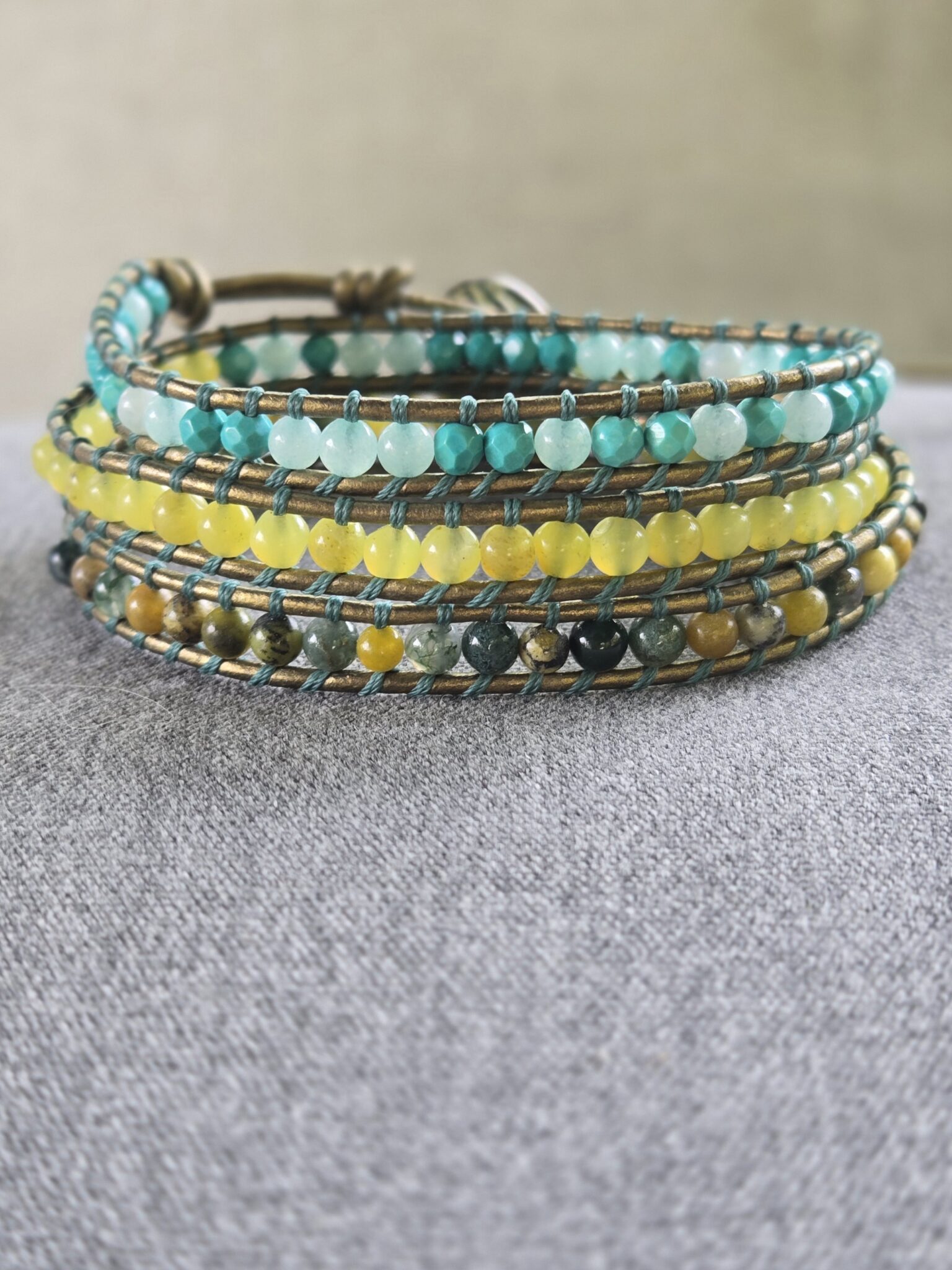 Featured image for SAGE BOHÈME multi-row wrap bracelet in gemstones